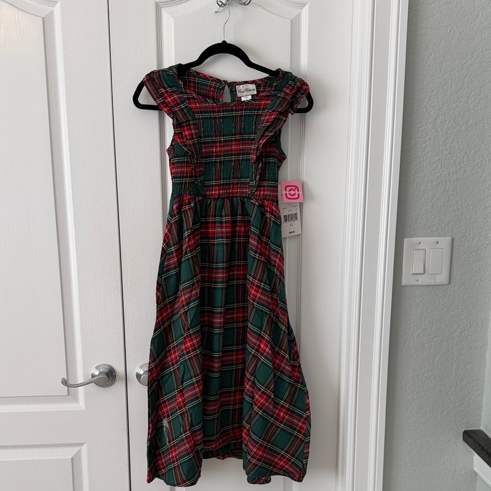 Rare Editions Red and Green Plaid Kids Dress